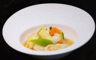 Gambas Salteadas Con Verdura