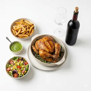 Pollo entero con vino