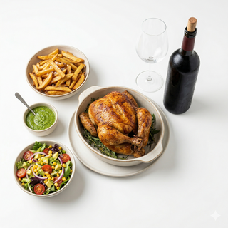 Pollo entero con vino