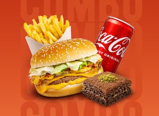 Meniu Cheeseburger + 2 baclavale cu ciocolată