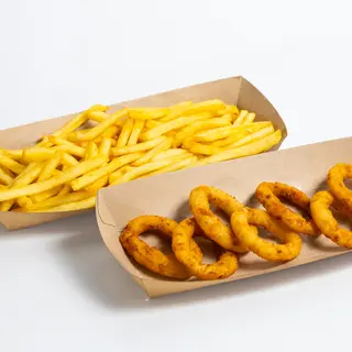 Onion rings i pomfrit