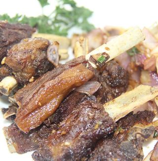 Fried Pork Ribs With Chinese Onions