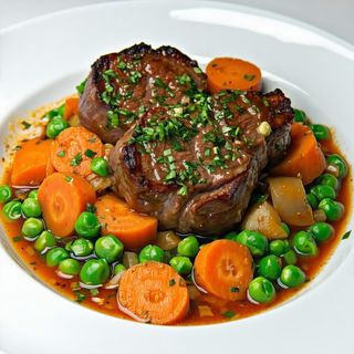 Ossobuco alla romana con piselli e carote