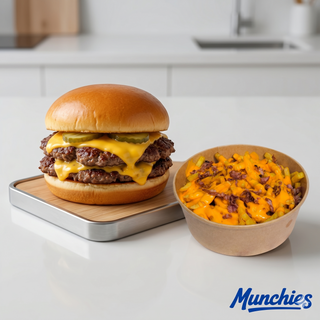 Classic smash burger + Dirty Fries Gold