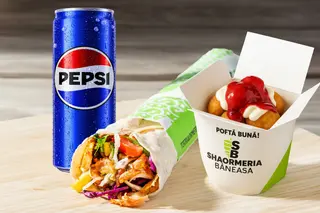MENIU DURUM PUI 550g CU DESERT si BAUTURA