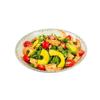 Салат с рукколой и креветками