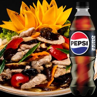 Meniu porc Kung Pao, orez + Pepsi