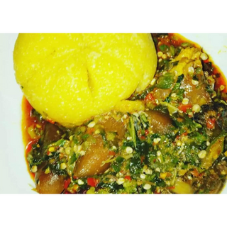 Soup+swallow+ small ponmo