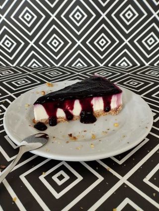 Cheese Cake casera (Tarta Casera de queso con mermelada de arándanos) 