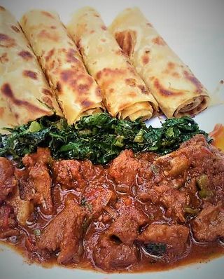 Beef Stew Served With Ugali Managu