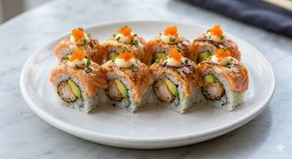 Uramaki De Queso Y Salmón Flambeado 8 Pzs.