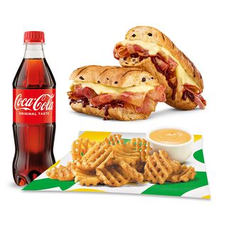 Zestaw Panini 30 cm + duża porcja frytek waflowych + napój