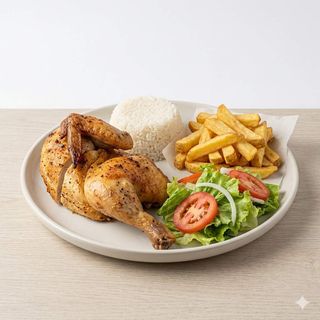 1/2 Pollo Al'ast Con Ensalada Y Acompañamientos