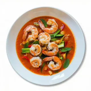 82. Langostinos Al Curry En Salsa Suave O Picante