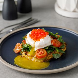 Blinie din cartof cu burrata