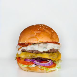 Swiss mushroom burger double with chips & soda