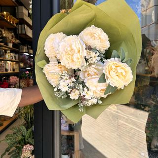 Bouquet de 1 tige Pivoines Saumon Artificielles