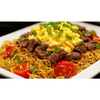 Fried Noodle With Beef / With Tomatoes And Eggs Sautéed Rice Noodles