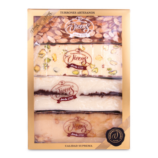Caja de 4 Turrones Artesanos Nº2 80g Vicens Caja 320 Gr.