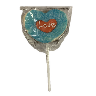 Lizak Marshmallow Serce Niebieskie