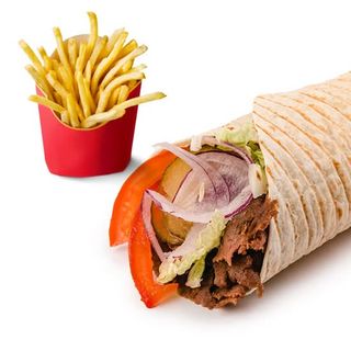 Średni NanoKlasyk + Małe Frytki (150g)