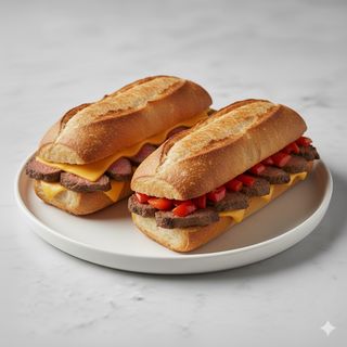 Baguete De Ternera Y Queso O Pimientos