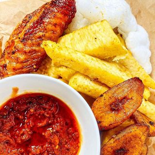 Fried Yam and Turkey