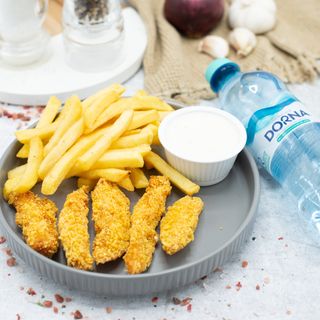 Chicken fingers,apa plata