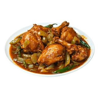 51.chicken bálti,Pollo En Salsa  Con Trozos De Cebolla Y Pimiento Verde