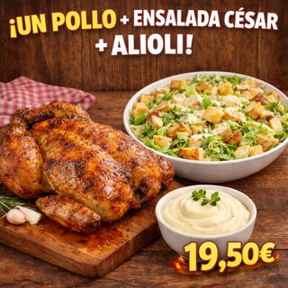 POLLO + ENSALADA + ALIOLI