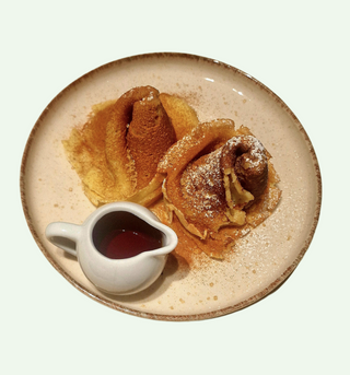 Duo Crêpes con cannella zucchero di canna e sciroppo d'acero