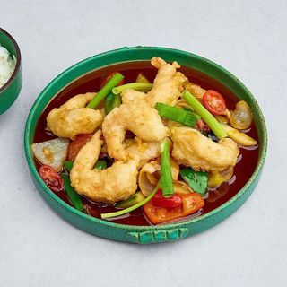 Talerz + ryż - Krewetki