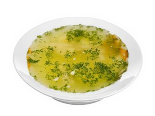 Бульон курячий з перепелиним яйцем