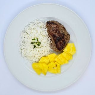 Bife Alcatra, Arroz Basmati e Ananás