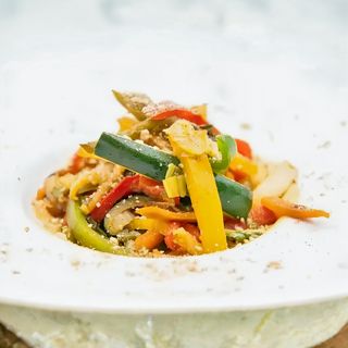 Verduritas Al Wok Con Langostino Salteadas