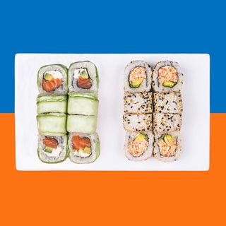 კიტრის და ორაგულის როლს + კალიფორნია კრაბის სეზამით