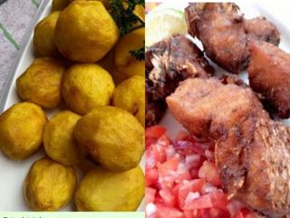 1 kg dry fried Nile perch (empuuta) with irish potatoes 
