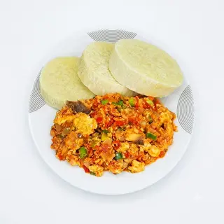 Boiled Yam With Egg Sauce