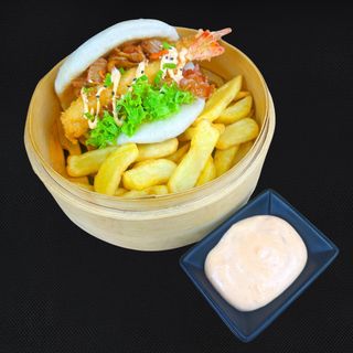 Zestaw Bao z krewetkami w panko