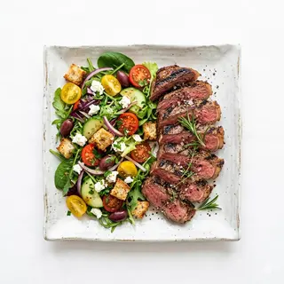 Plato De Ensalada Y Carne