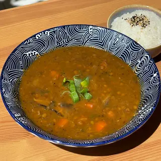 Lentejas estofadas con calabaza y Shiitake