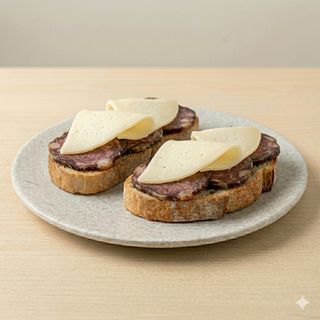 Pa amb oli de camaiot y queso semicurado (2 uds.)
