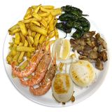 Combinado de sepia con gambas