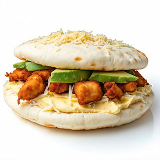 Cachapa con cochino frito