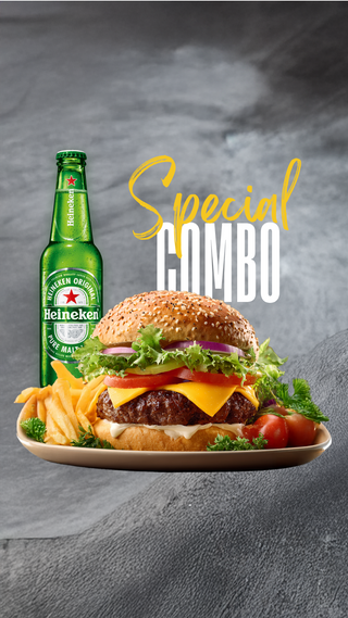 Hamburger combo menu 350gr
