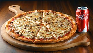 Menú pizza cuatro quesos (33 cm.)