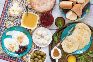Moroccan breakfast with tea