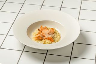 Орзо с лососем