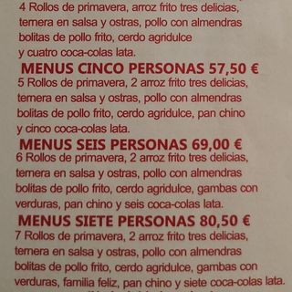 Menú Para 6 Personas