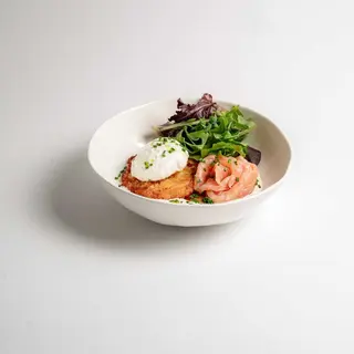 Hash Brown Waffle with Salmon